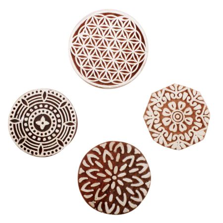 Set of 4 Piece New Mix Wooden Printing Block